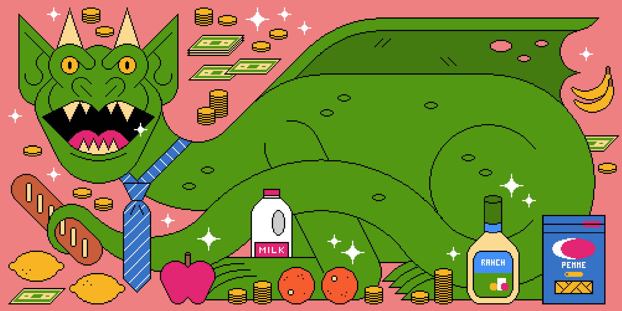 The real monster behind soaring prices - Illustration by Nick Little